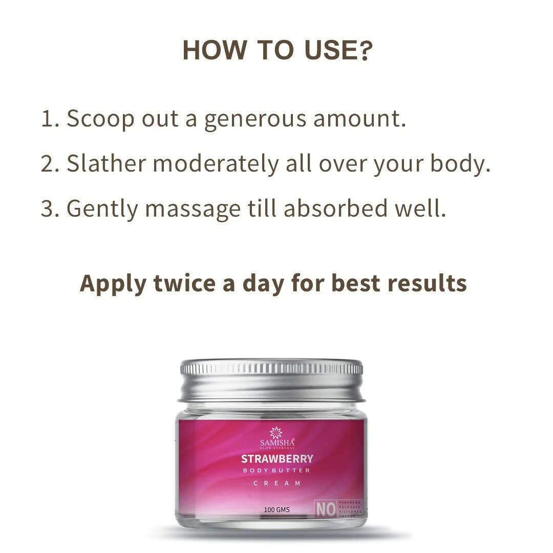 Samisha Organic Stretch Marks Remover Strawberry Body Butter Cream | Grocsy