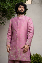 Purple Sherwani Set by Hilo Design | Grocsy