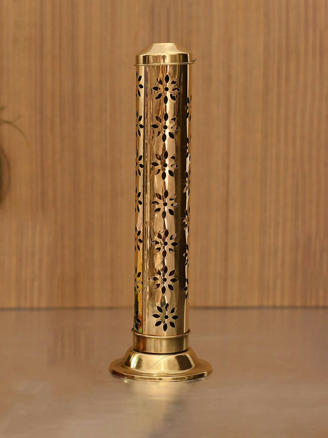 CraftVatika Gold-Toned Incense Holder Agarbatti Stand with Ash Catcher | Grocsy