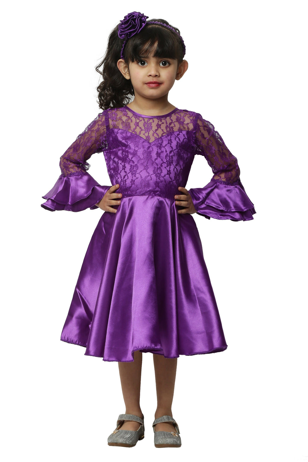 Asmaani Kids Party Wear Stylish Dresses, Perfect for Parties, Functions & Vacations - Purple | Grocsy