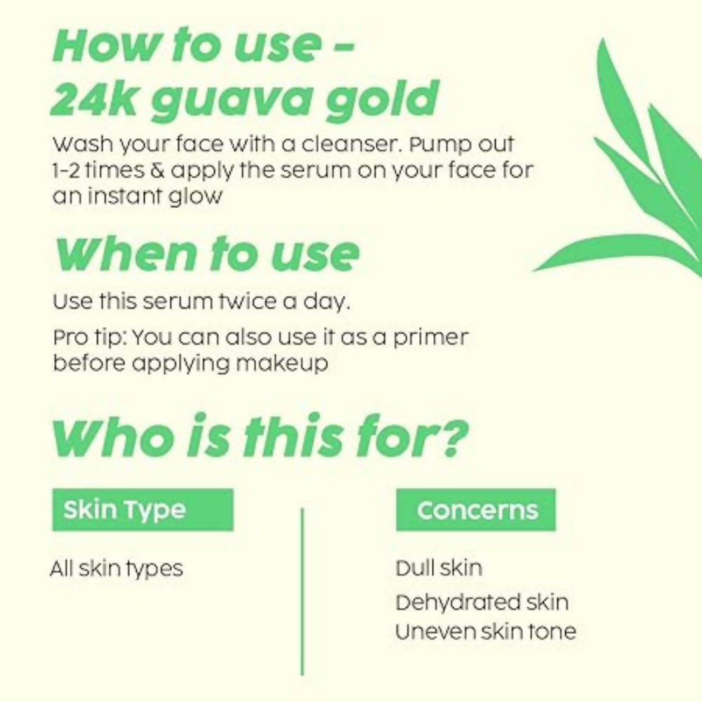 PLIX The Plant Fix Guava Glowy Kit With 24K Gold Dewy Serum & SPF 20 Moisturizer | Grocsy