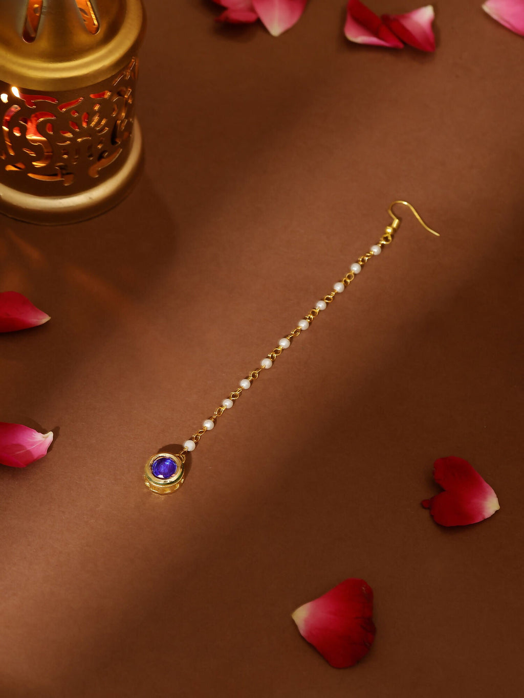 Ruby Raang Blue Meenakari Kundan Maang Tikka | Grocsy