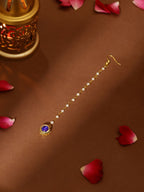 Ruby Raang Blue Meenakari Kundan Maang Tikka | Grocsy
