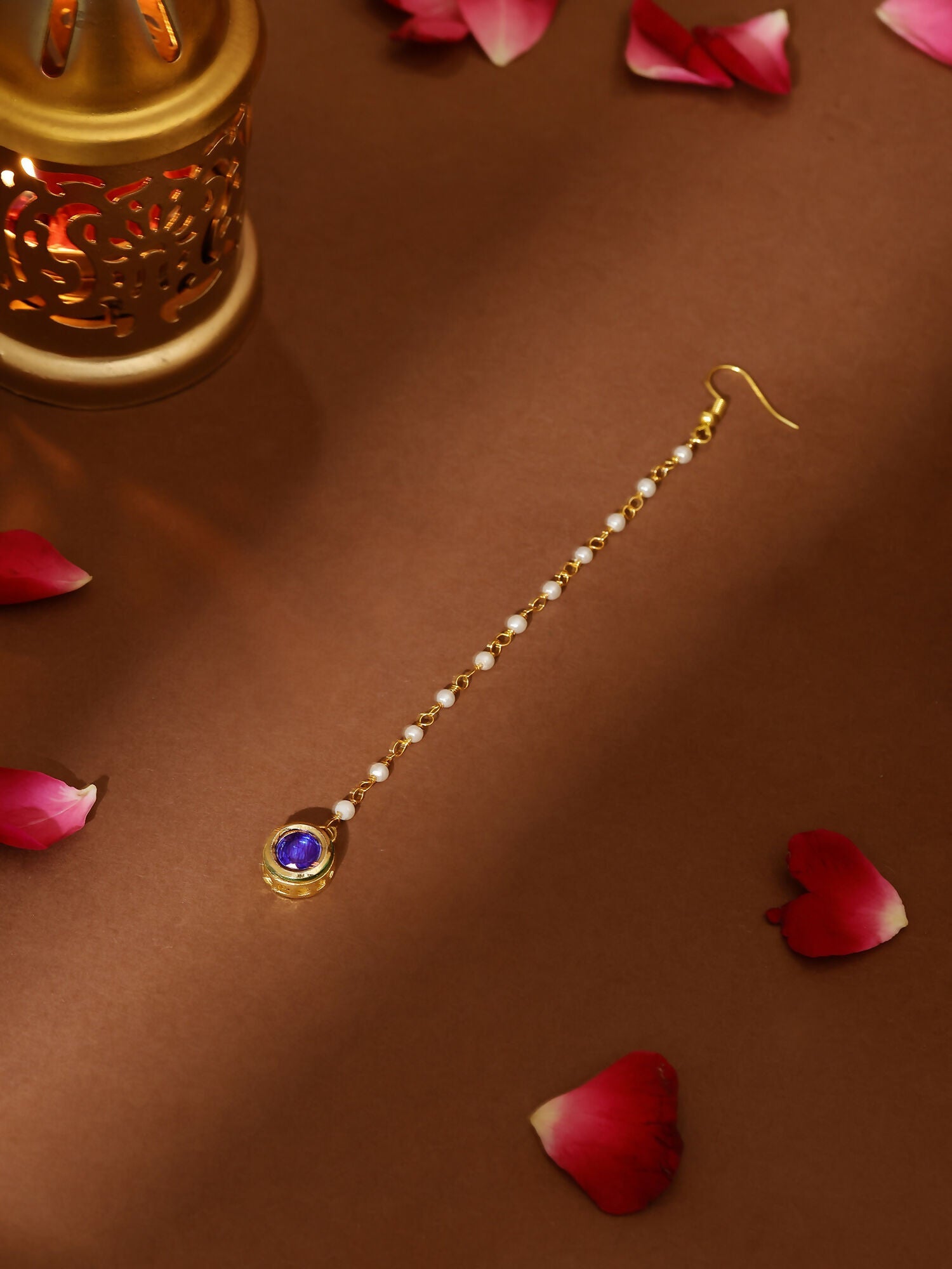 Ruby Raang Blue Meenakari Kundan Maang Tikka | Grocsy
