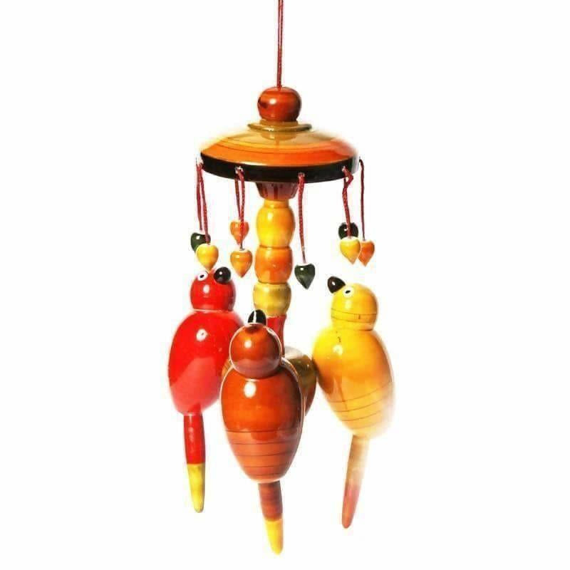 Etikoppaka handmade Wooden Colorful Wall Hanging With Parrots | Grocsy