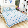 Hand Block Printed Double 230x270 Cms Jaipuri Bedspread with 2 Pillow Covers | Grocsy