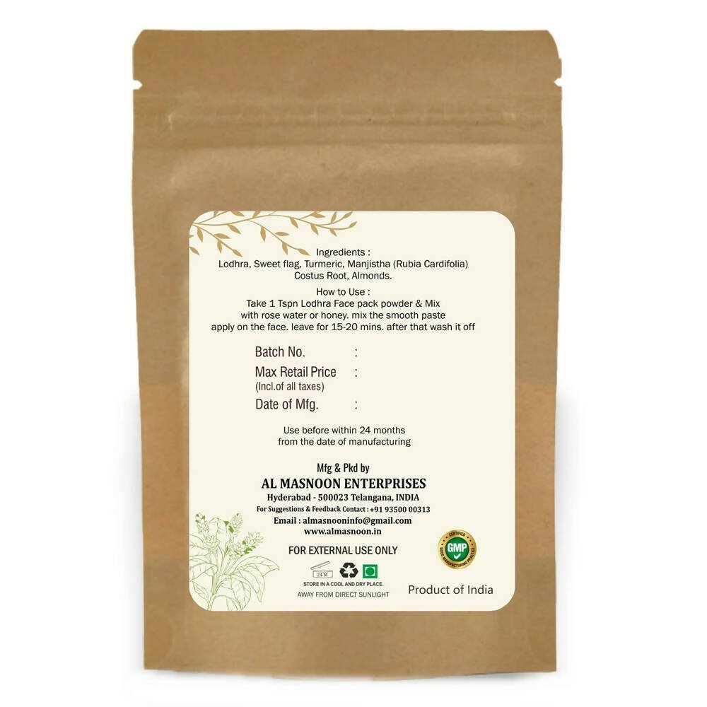 Al Masnoon Lodhra Face Pack | Grocsy