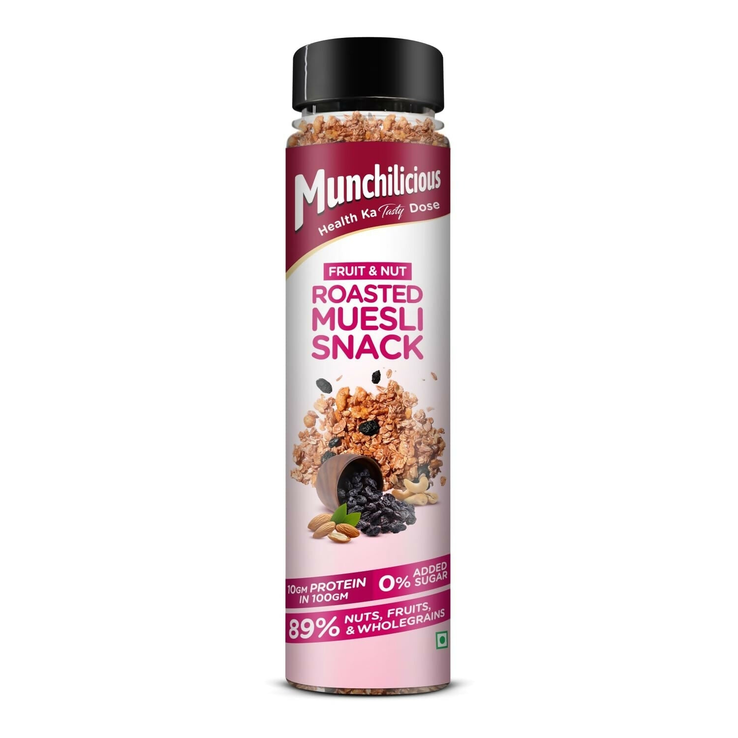 Munchilicious Muesli – Fruit & Nut Roasted Rolled Oats, Raisins, Almonds, Cashews & Peanut Butter | Grocsy