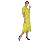 Kanoor Women's Yellow Rayon A-line kurti | Grocsy
