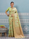 Shree Shyam Fashion Sea Green Silk Saree | Grocsy