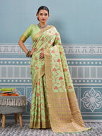 Shree Shyam Fashion Sea Green Silk Saree | Grocsy