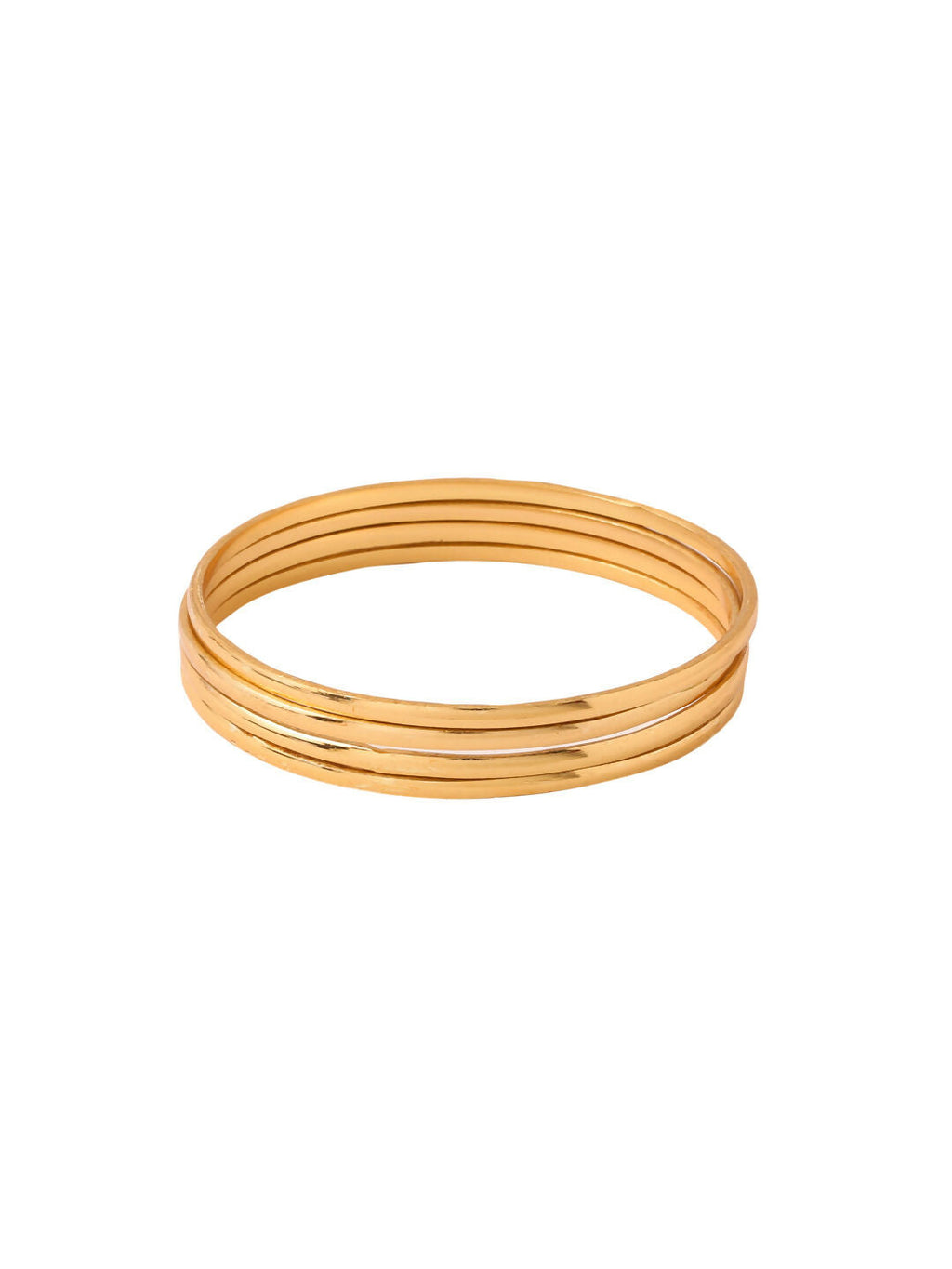 NVR Women's Set of 4 Gold-Polished Traditional Daily Use Bangles | Grocsy
