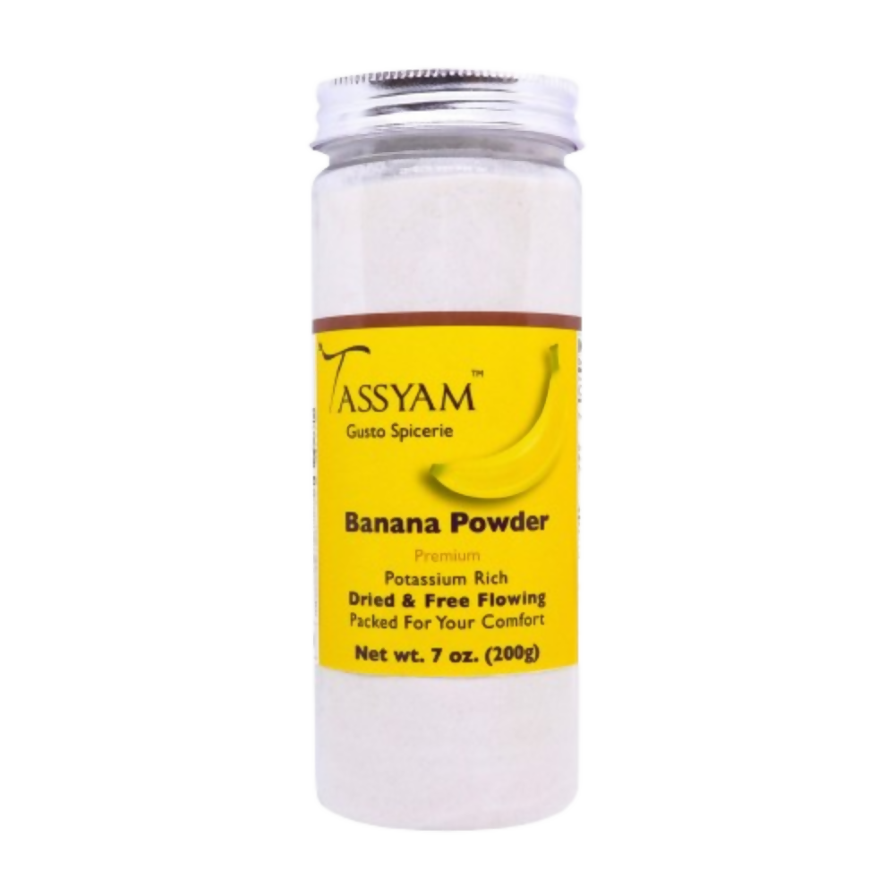 Tassyam Organics Banana Powder Bottle - Vegan & Natural | Grocsy
