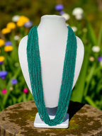 Inhanns Rangsaaz 20-Layer Luxe Long Beaded Only Necklace - Sea Green Only Necklace | Grocsy