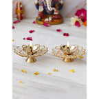 eCraftIndia Gold-Toned 2 Pieces Bowl Shape Diyas | Grocsy