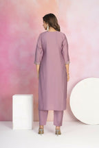 Ethnic Festive Wear Viscose Chanderi Purple Stitched Suit With Dupatta - Tanisha | Grocsy