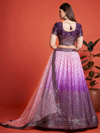 Tulsi Art Captivating Purple Sequins Chinon Function Wear Lehenga Choli | Grocsy