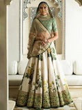 Tulsi Art Off White-Yellow Rose Floral Print Silk Lehenga Choli | Grocsy