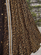 Tulsi Art Black Zari Embroidered Silk Bridal Lehenga Choli | Grocsy