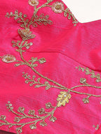 Tulsi Art Pink Embroidery Mulberry Silk Wedding Lehenga Choli | Grocsy