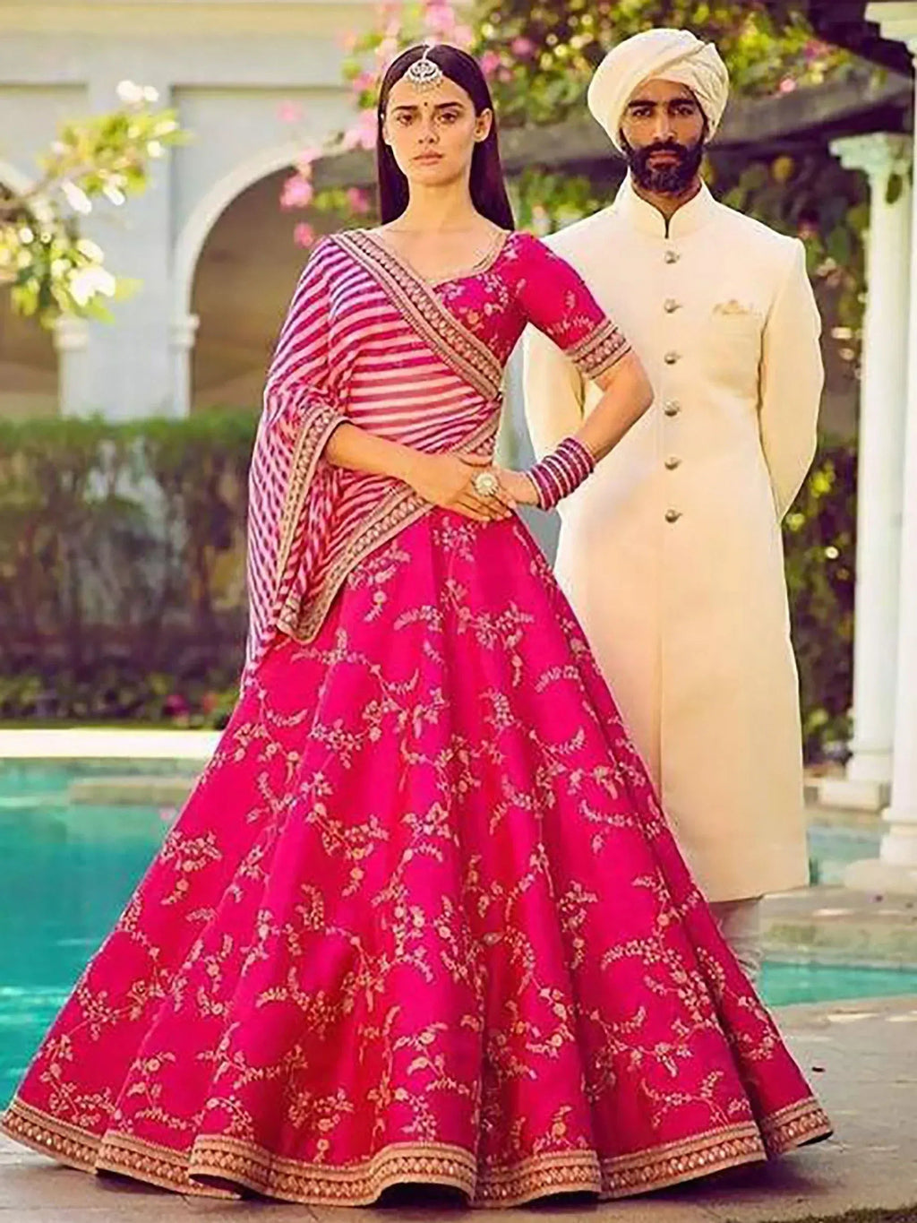 Tulsi Art Pink Embroidery Mulberry Silk Wedding Lehenga Choli | Grocsy
