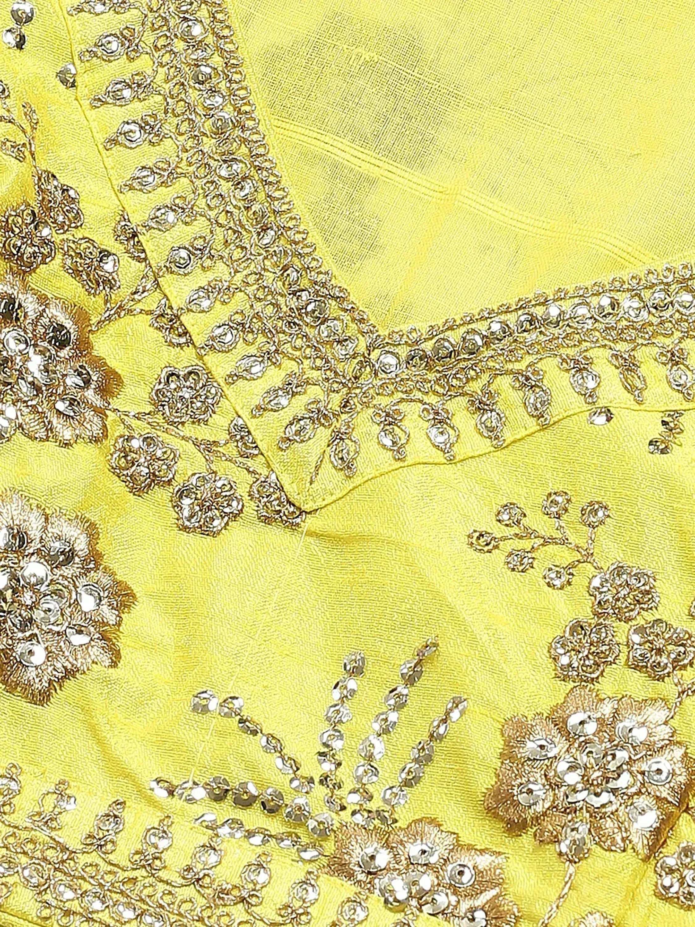 Tulsi Art Neon Embroidery Thai Silk Bridal Lehenga Choli | Grocsy