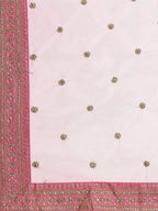 Tulsi Art Pink Embroidery Thai Silk Bridal Lehenga Choli | Grocsy