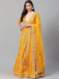 Tulsi Art Yellow Embroidery Thai Silk Bridal Lehenga Choli | Grocsy