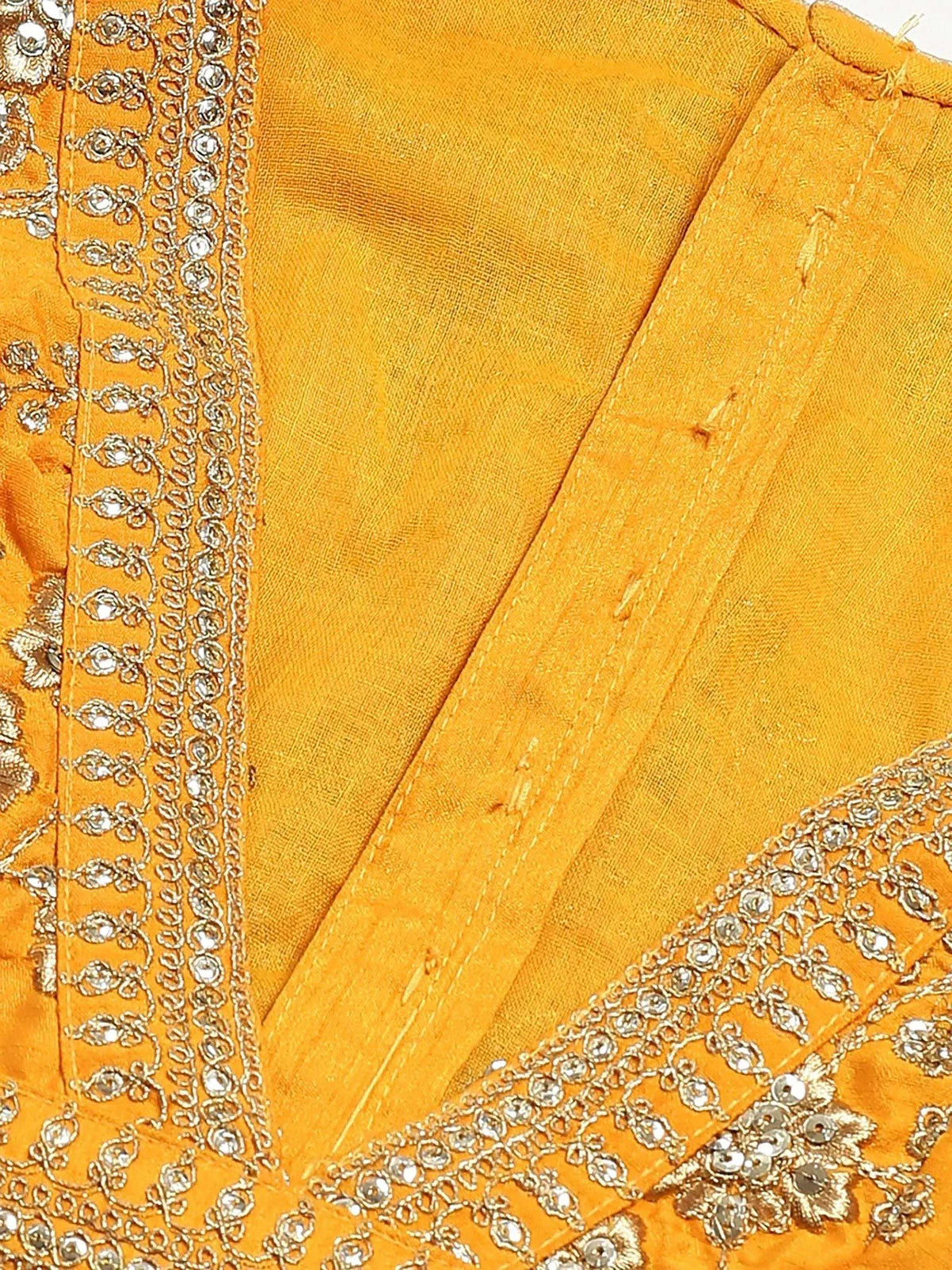 Tulsi Art Yellow Embroidery Thai Silk Bridal Lehenga Choli | Grocsy