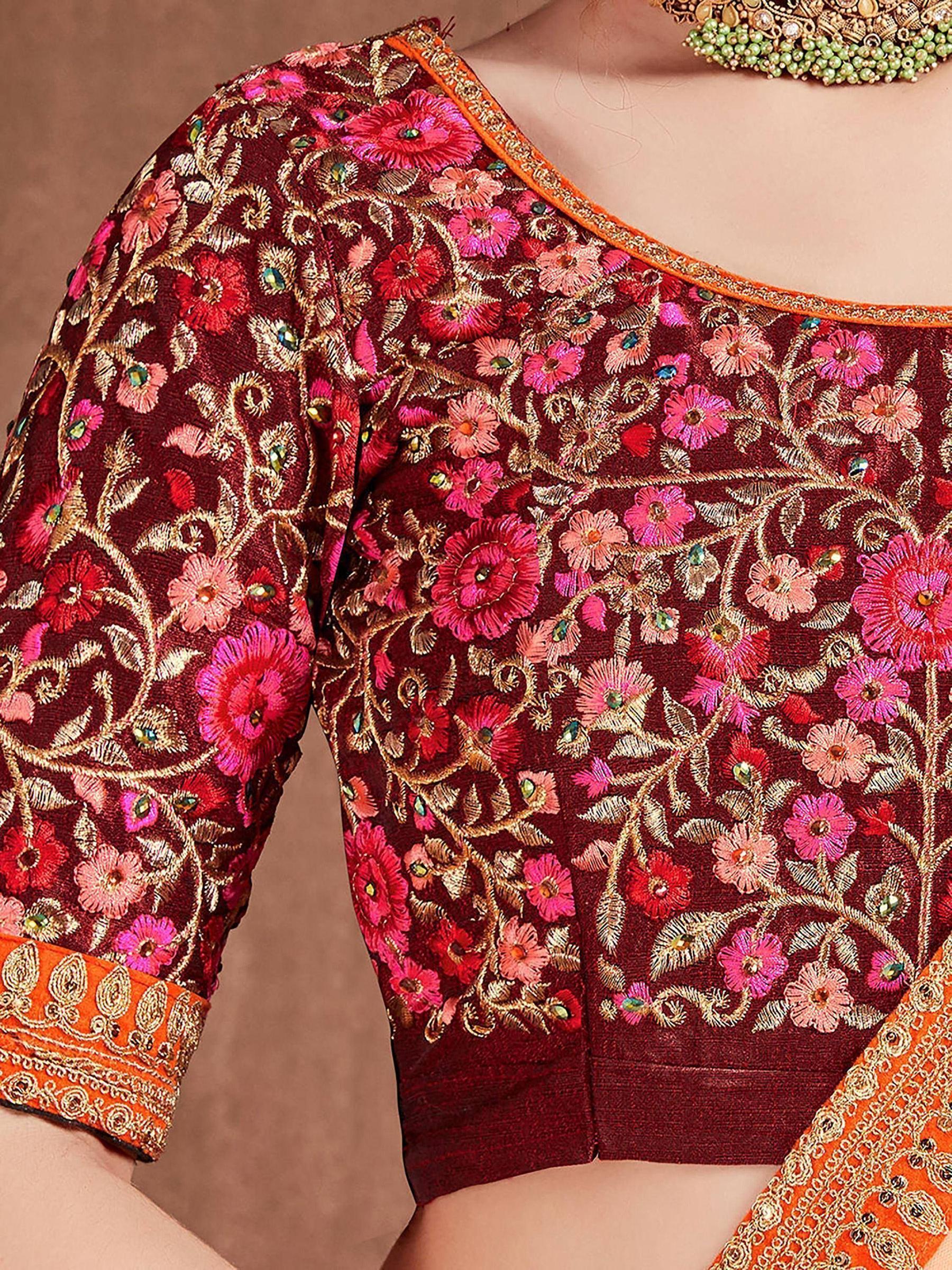 Tulsi Art Blue Heavy Embroidered Silk Wedding Lehenga Choli | Grocsy