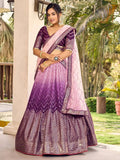Tulsi Art Amazing Purple Sequins Chinon Function Wear Lehenga Choli | Grocsy
