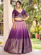 Tulsi Art Amazing Purple Sequins Chinon Function Wear Lehenga Choli | Grocsy