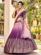 Tulsi Art Amazing Purple Sequins Chinon Function Wear Lehenga Choli | Grocsy