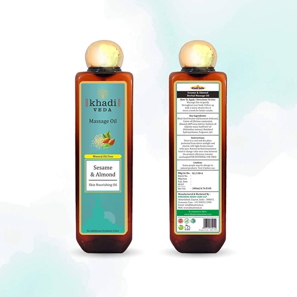 Khadi Veda Sesame & Almond Massage Oil | Grocsy