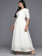 Ahalyaa Women's Traditional wear Ethnic Dress - Off White | Grocsy