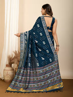 Blue Soft Silk Woven Meenakari Designer Saree - Vedanti | Grocsy