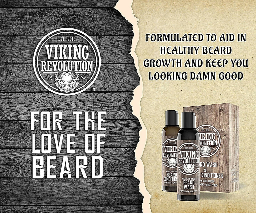 Viking Revolution Beard Wash and Beard Conditioner Combo | Grocsy