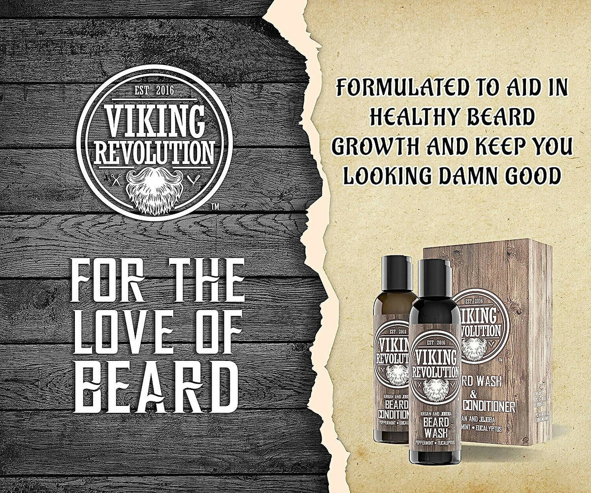 Viking Revolution Beard Wash and Beard Conditioner Combo | Grocsy