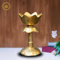 Brass Lotus Diya With Stand | Grocsy