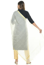 Mominos Fashion Off White Banarsi Piping Dupatta | Grocsy
