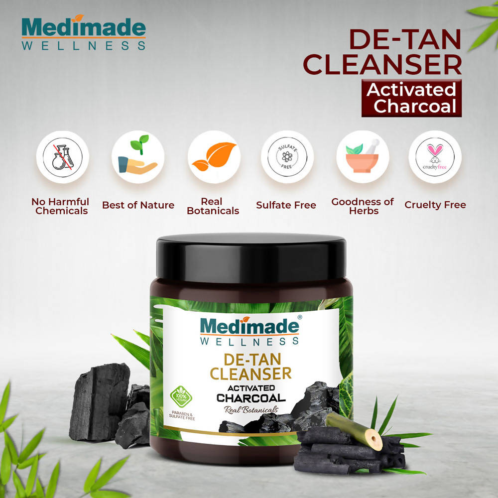 Medimade Wellness Activated Charcoal De-Tan Cleanser | Grocsy