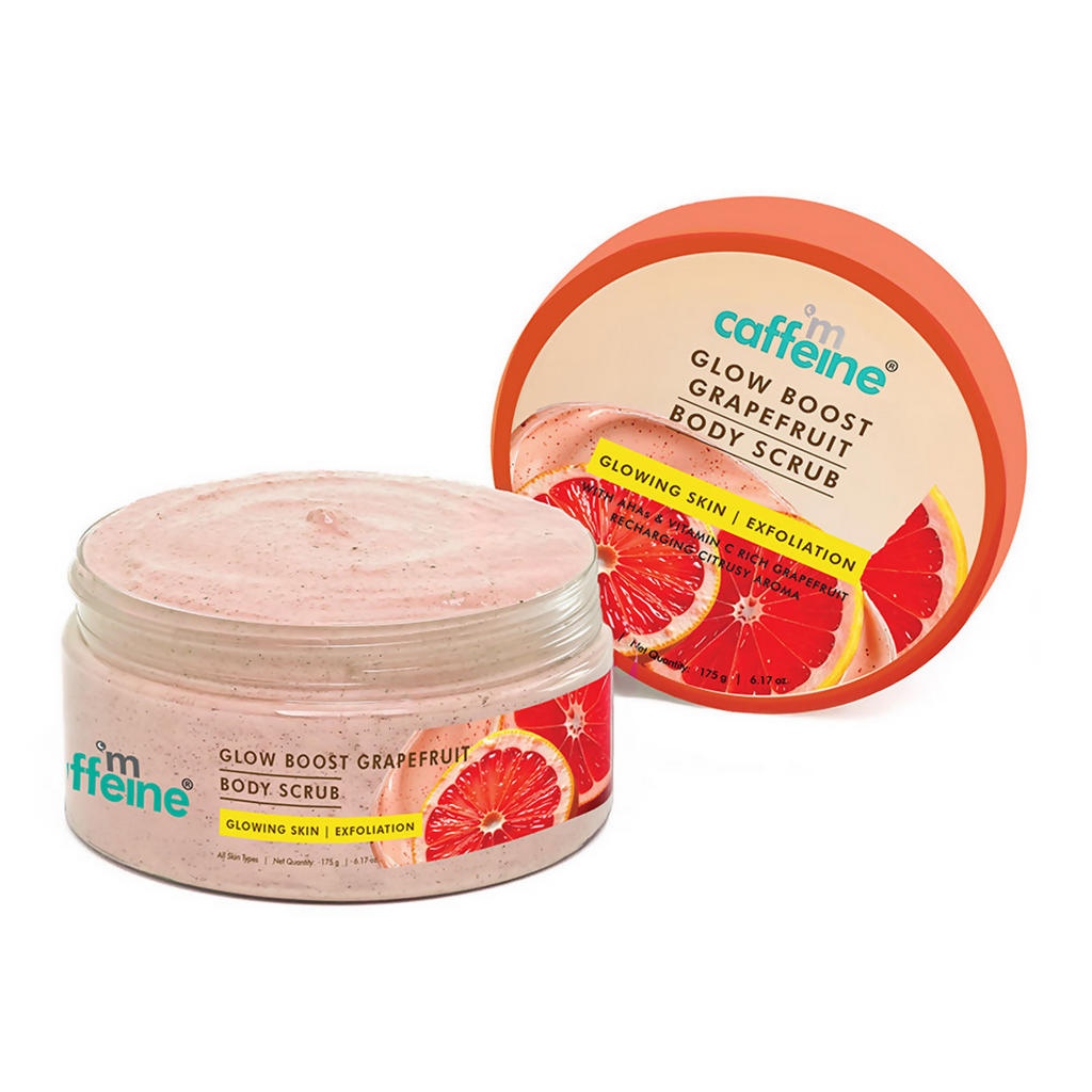 mCaffeine Glow Boost Grapefruit Body Scrub | Grocsy
