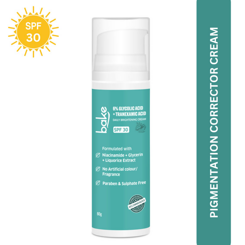 Bake 6% Glycolic + Tranexamic Acid Cream Spf 30 Pa+++ For Pigmentation & Daily Brightening Cream | Grocsy
