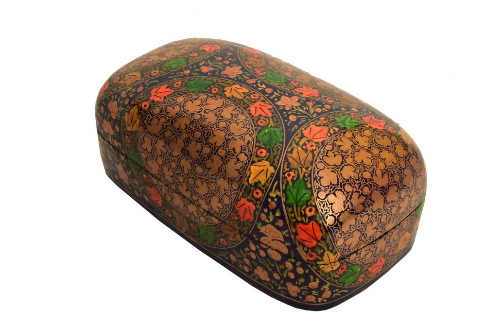 Nizalia Assorted Golden With Semi Circle Chinar Oval Box | Grocsy