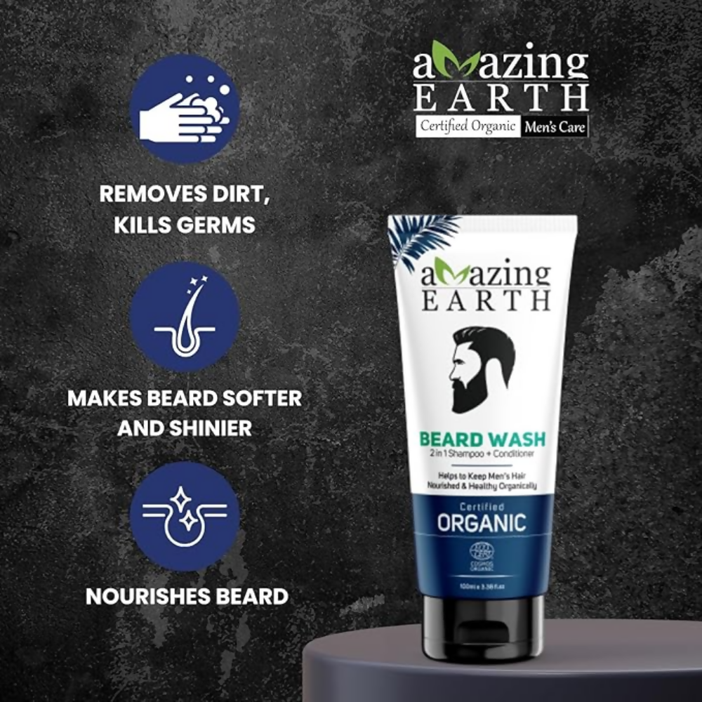 Amazing Earth 2 in 1 Beard Wash for Men | Grocsy