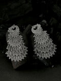 NVR Women Silver Toned Contemporary Drop Earrings | Grocsy
