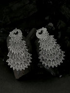 NVR Women Silver Toned Contemporary Drop Earrings | Grocsy