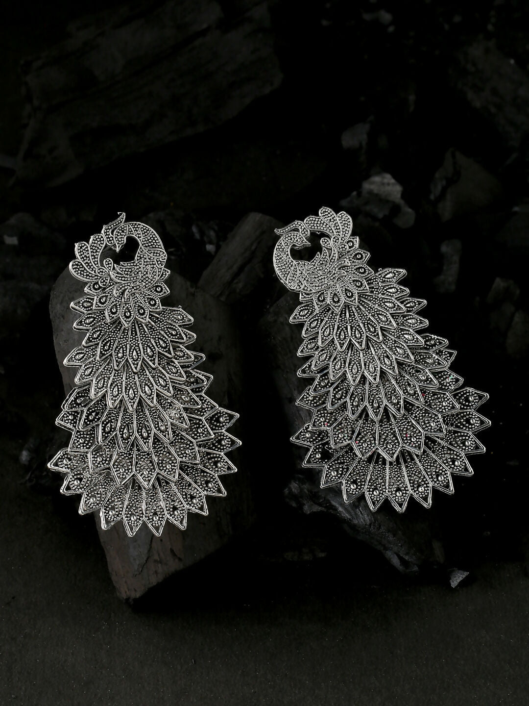 NVR Women Silver Toned Contemporary Drop Earrings | Grocsy
