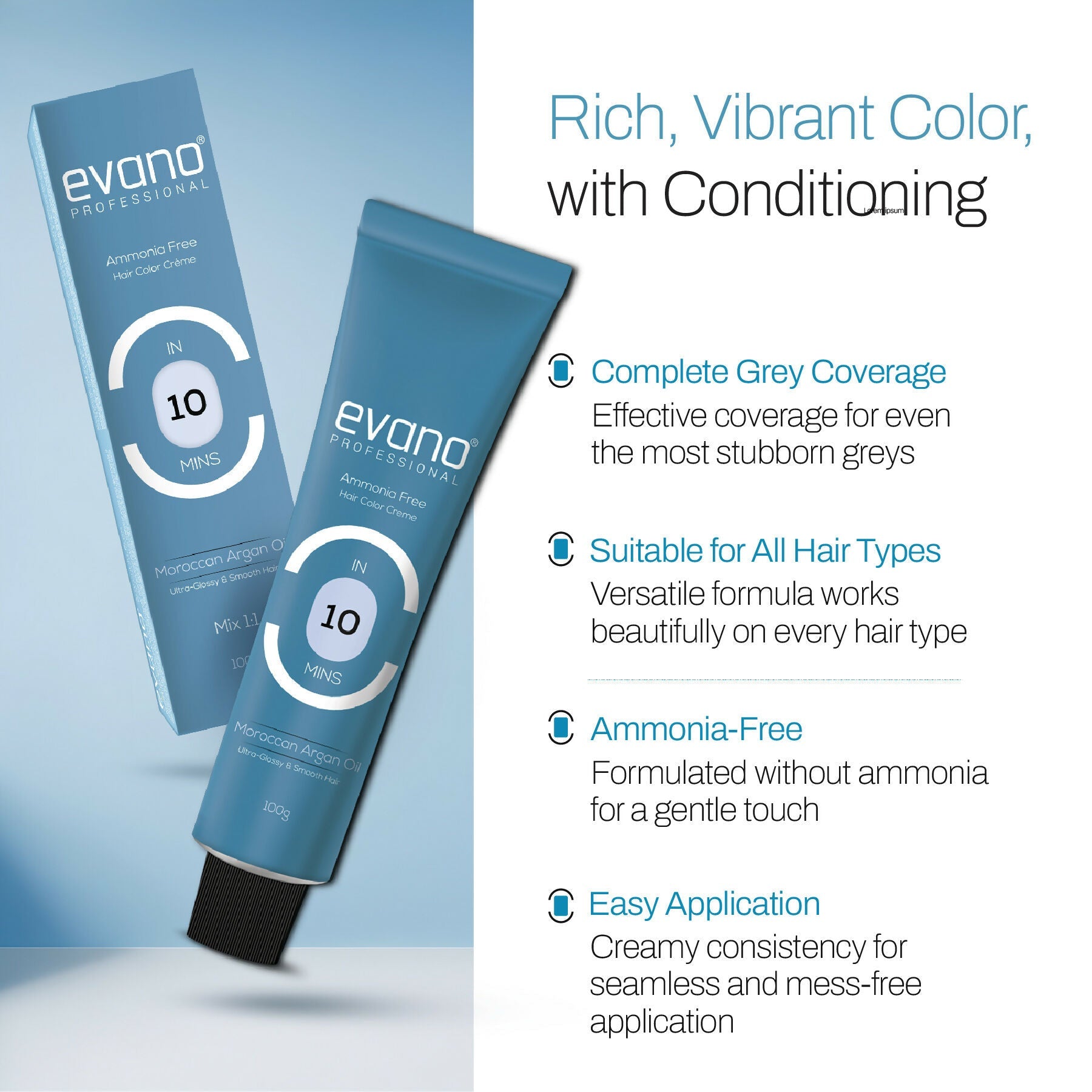 Evano Professional Creme Hair Colour Darkest Brown for Women & Men | Grocsy
