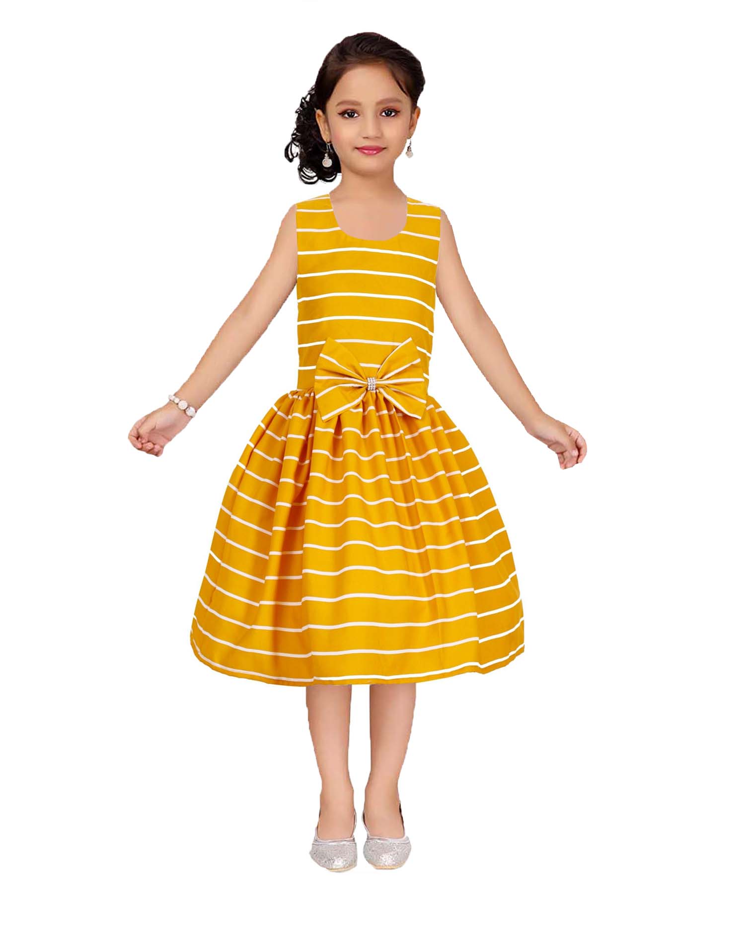 Asmaani Kids Party Wear Stylish Dresses, Perfect for Parties, Functions & Vacations - Yellow | Grocsy